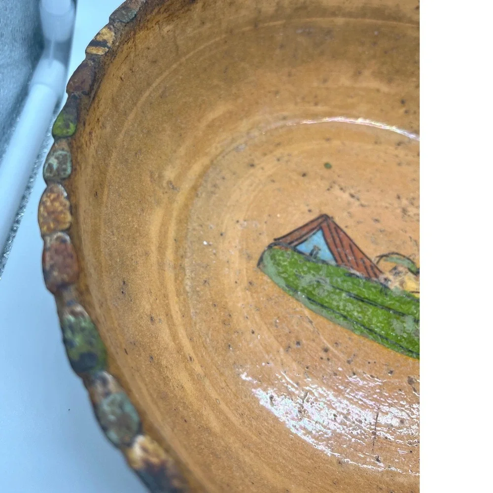 Vintage‎ Tlaquepaque Jose Maldonado Terracotta Mexico Folk Art set two Bowls